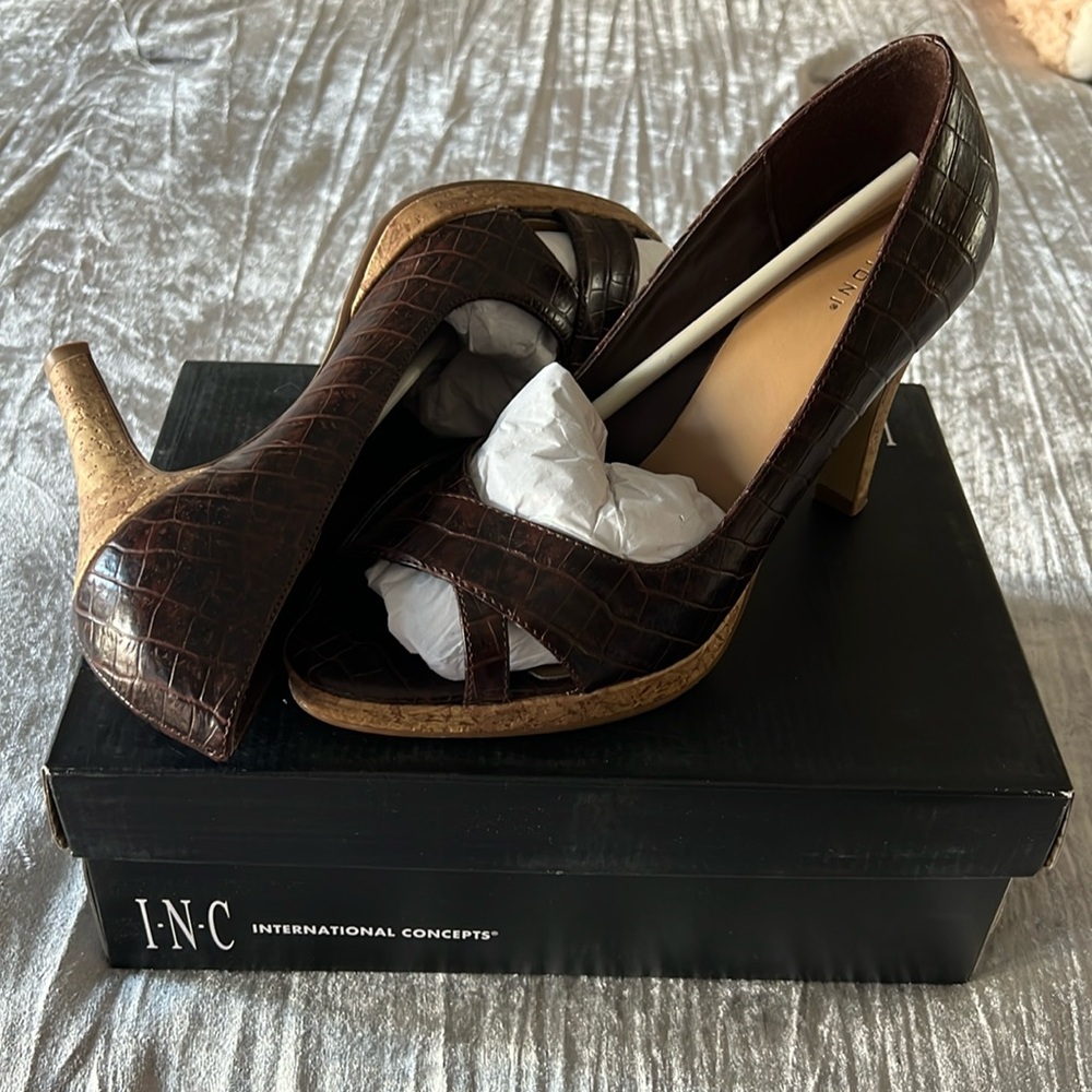 Fioni heels with cute cork base. Only worn inside.